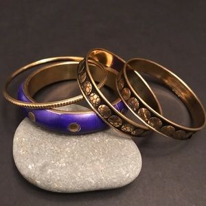 Purple And Gold Bangle Set